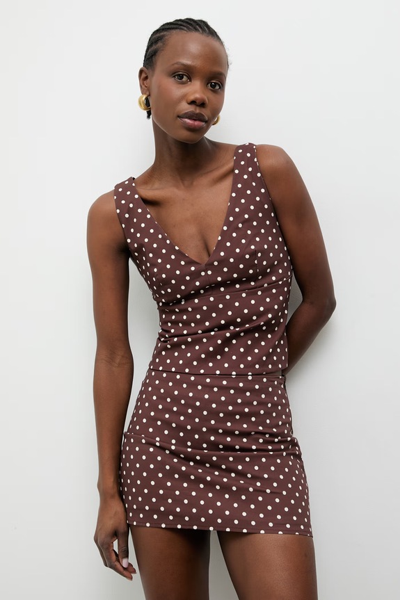 Answear.LAB Μπλούζα γυναικεία βαμβάκι με ελαστάν καφέ 96116.iak