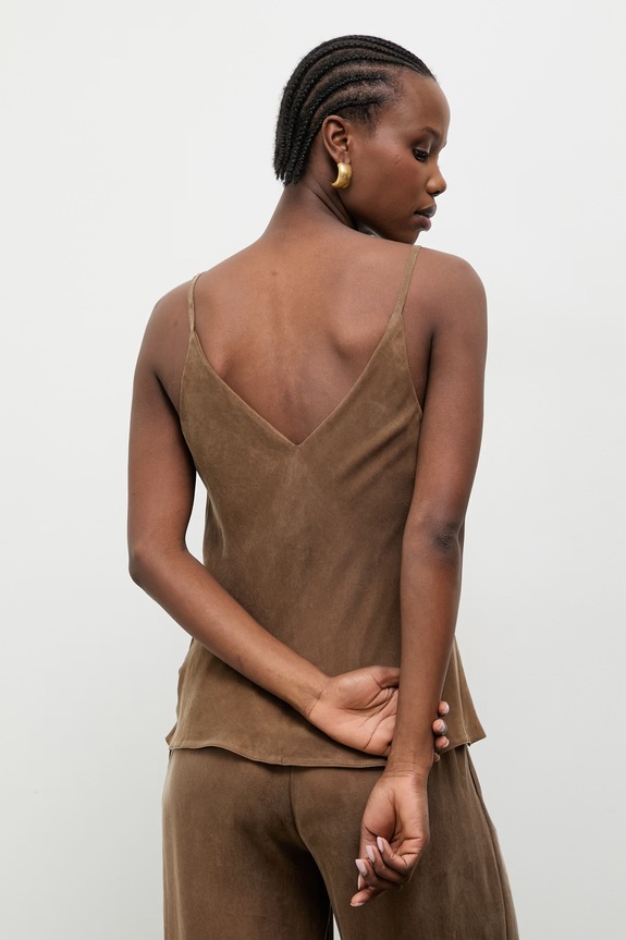 Ρούχα Answear.LAB τοπ γυναικείο από lyocell 95107.iak καφέ