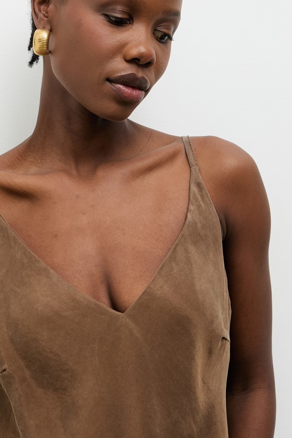 Answear.LAB τοπ γυναικείο από lyocell 95107.iak καφέ