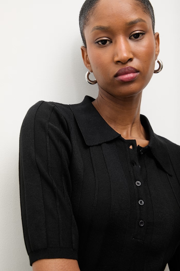 Answear.LAB tricou polo negru 75502.hak