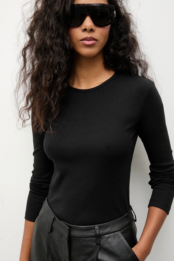 Answear.LAB longsleeve z elastanem czarny TR3.tok