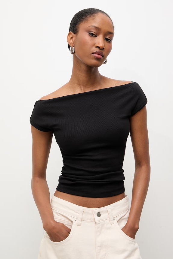 Answear.LAB T-shirt damski z bawełną czarny 17547.tok