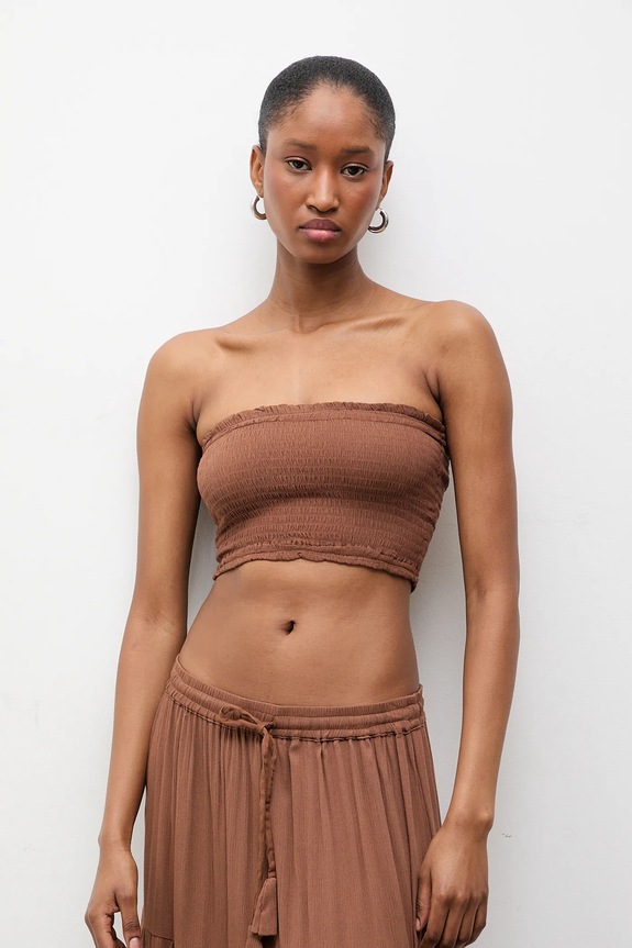 Answear.LAB top i spódnica Reina/BUSTIER.hak brązowy WS26