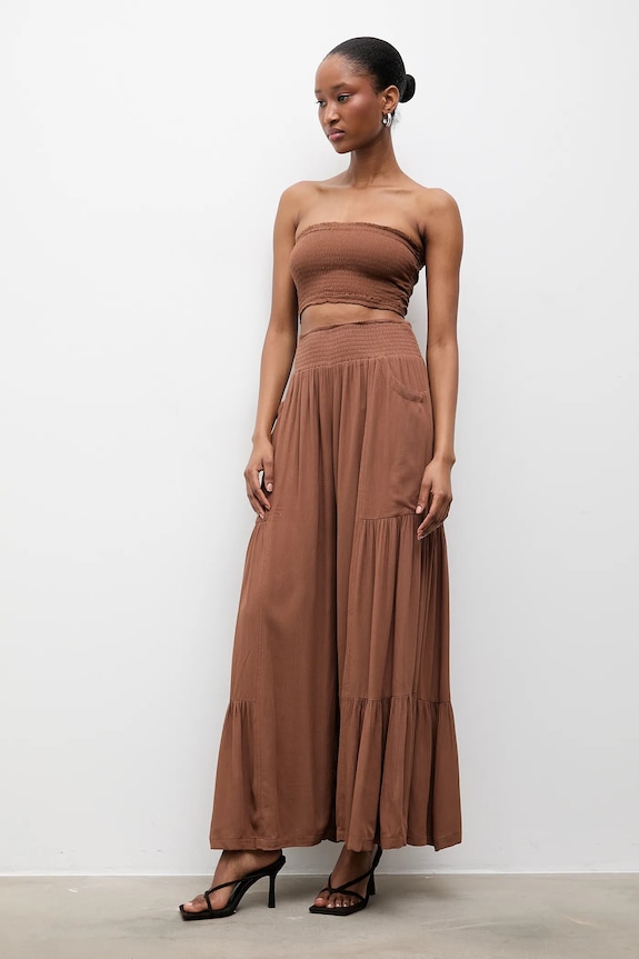 Answear.LAB top i spódnica Muss/BUSTIER.hak brązowy