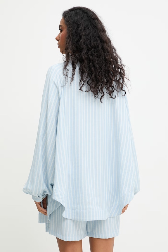 Answear.LAB komplet codzienny damski z dodatkiem lnu niebieski stripe2.set
