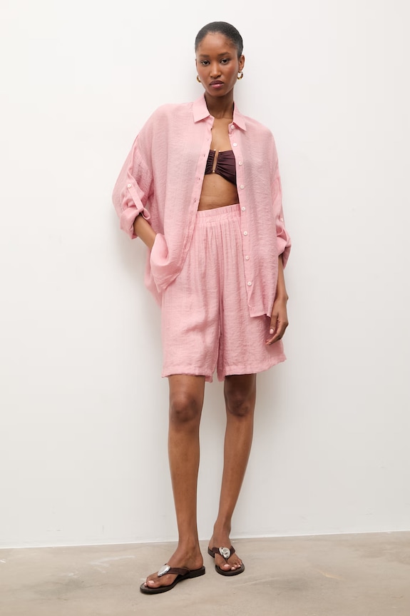 Košulja s primjesom svile Answear.LAB ZY931.hak roza WS26
