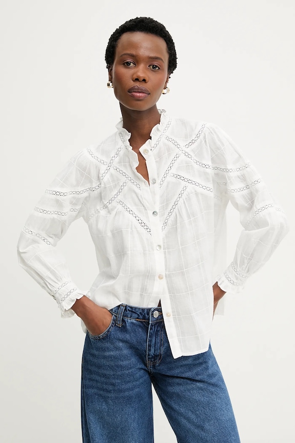 Answear.LAB camicia in cotone lunga bianco FT1214.hak