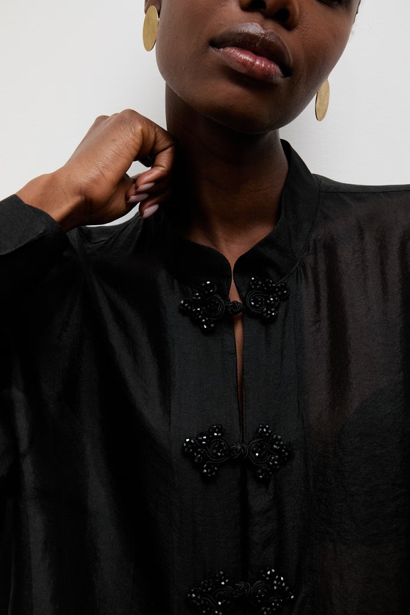Answear.LAB camicia da donna in lino GM082.tok nero