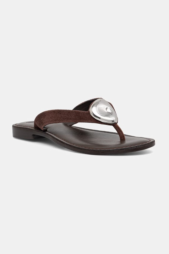 Answear.LAB slapi din piele intoarsa RSP-11547.ijk maro WS26