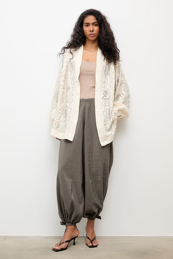 Answear.LAB marynarka damska z lnem 34593.tok beżowy WS26