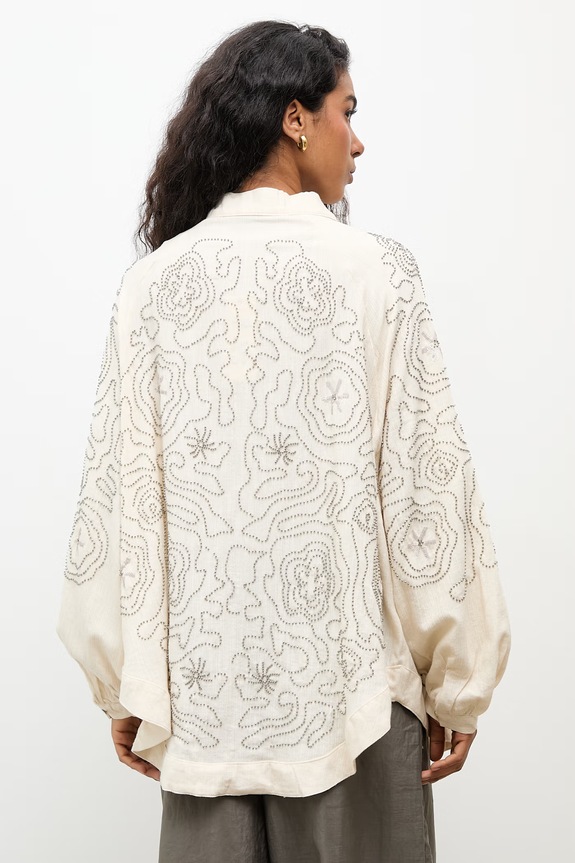 Odzież Answear.LAB marynarka damska z lnem 34593.tok beżowy