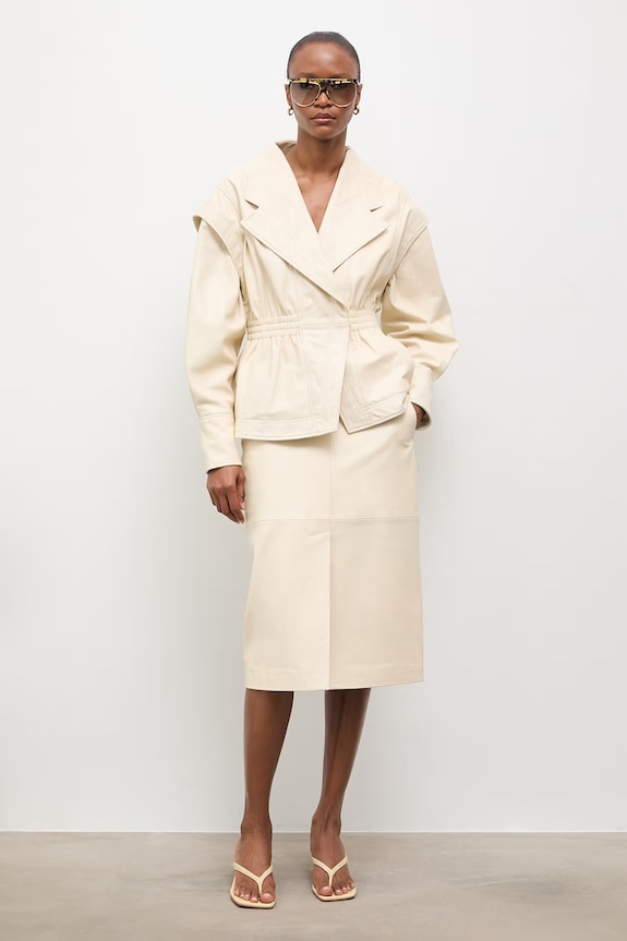 Кожено яке Answear.LAB NOOR from the Unscripted collection NOOR бежов WS26