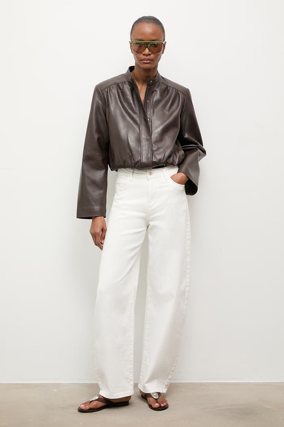 Γυναικείο δερμάτινο μπουφάν Answear.LAB από την Unscripted collection καφέ MEMO