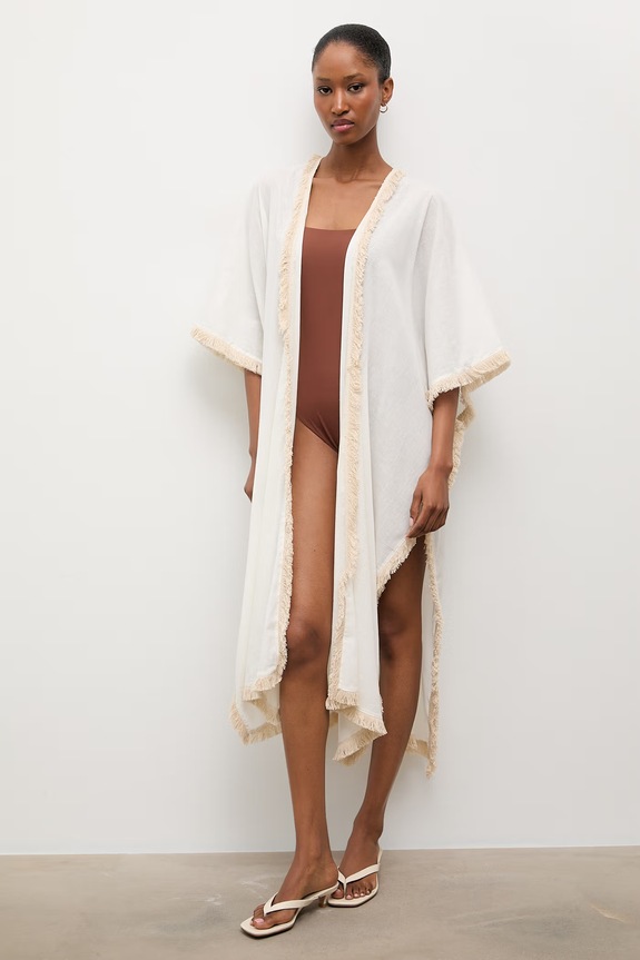 Answear.LAB kimono damskie bawełniane beżowy V/33631