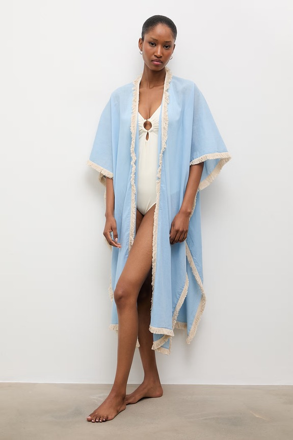 Answear.LAB kimono damskie bawełniane V/33631 niebieski WS26