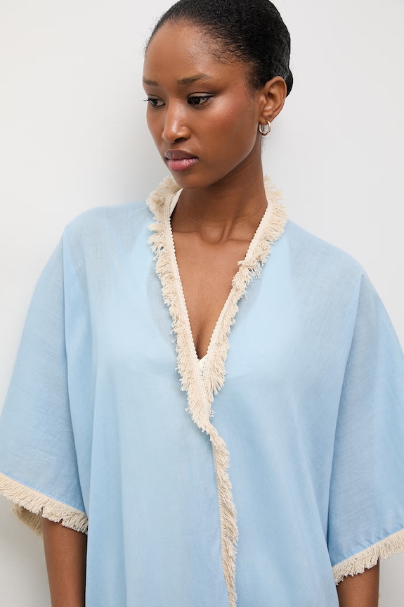 Odzież Answear.LAB kimono damskie bawełniane V/33631 niebieski