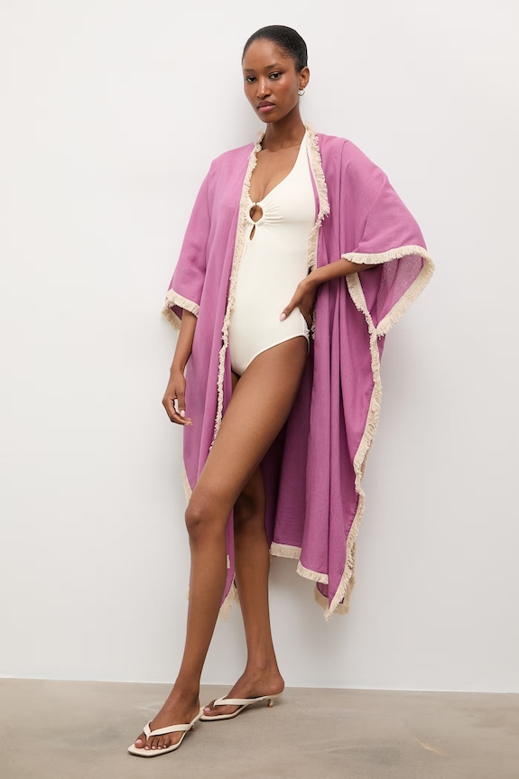 Answear.LAB kimono damskie bawełniane V/33631 różowy WS26