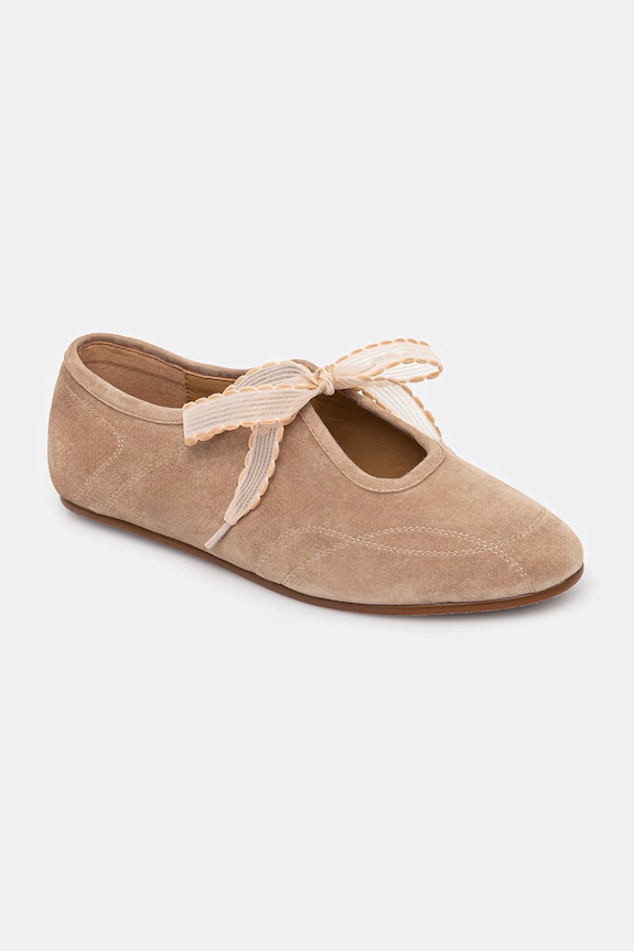Semišové baleríny Answear.LAB POISE GRACE béžová LT263-2.cjk