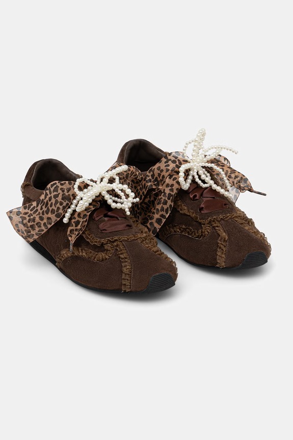 Answear.LAB sneakers din piele întoarsă SOFT LACE CHESTNUT LT96-8.cjk maro WS26