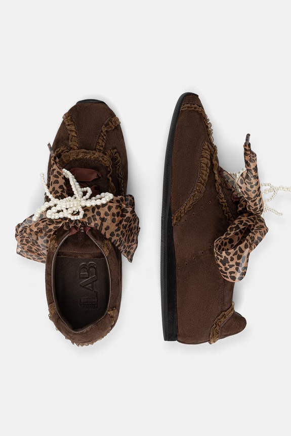 Încălțăminte Answear.LAB sneakers din piele întoarsă SOFT LACE CHESTNUT LT96-8.cjk maro