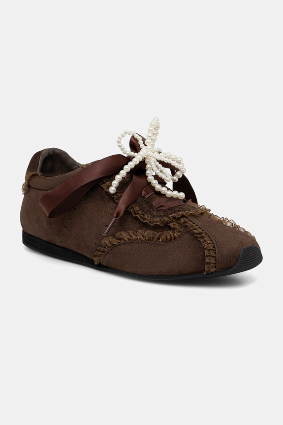 Answear.LAB sneakers din piele întoarsă SOFT LACE CHESTNUT maro LT96-8.cjk