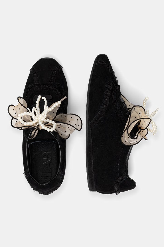 Answear.LAB sneakers din piele întoarsă SOFT LACE BLACK LT96-8.cjk negru WS26