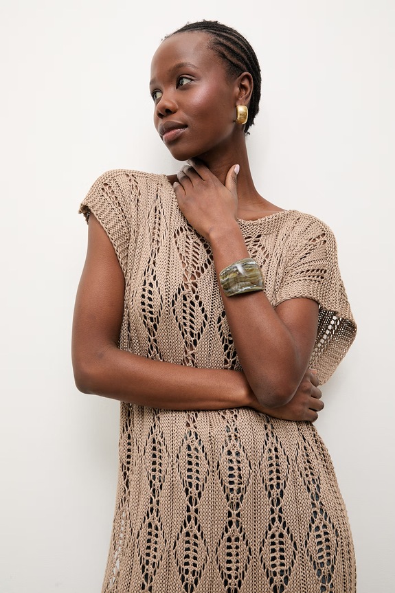 Answear.LAB sukienka z włókna bambusowego beżowy 2510529