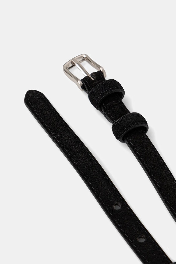 Answear.LAB curea din piele intoarsa DJ.14.cjk negru WS26