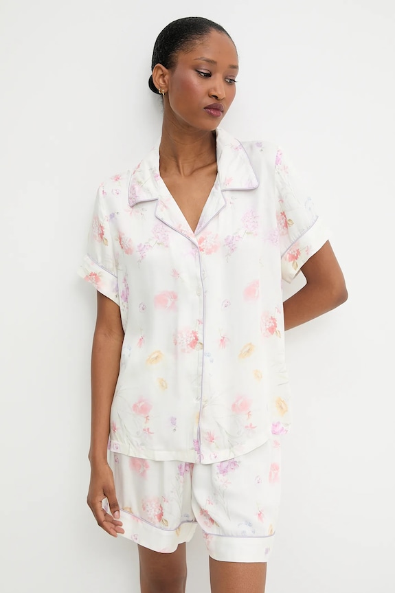 Answear.LAB pijama cu modele bej p.short1.cjk