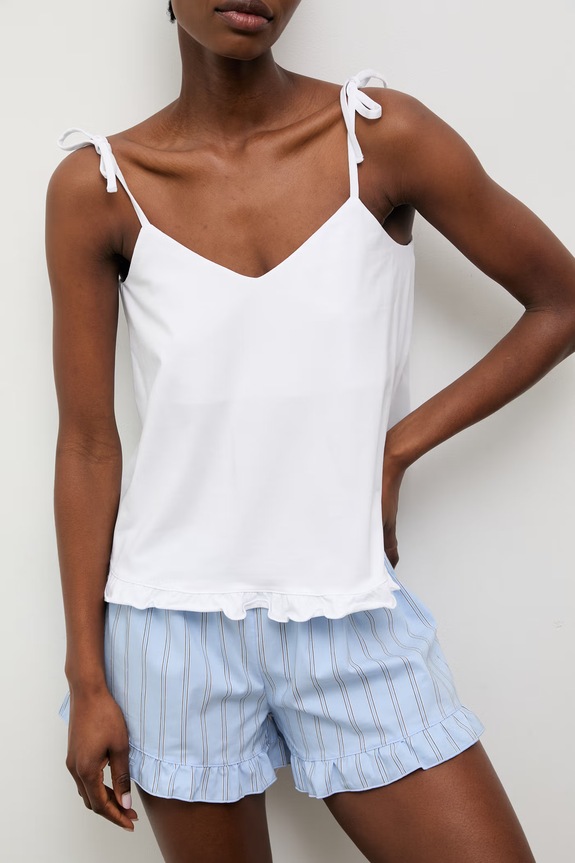 Answear.LAB пижама из двух частей женская с хлопком голубой biały top + dół paski