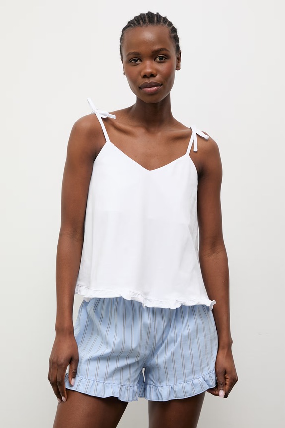 Answear.LAB пижама из двух частей женская с хлопком biały top + dół paski голубой WS26