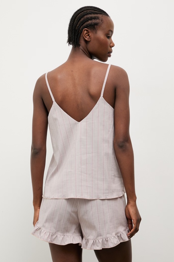 Odzież Answear.LAB piżama dwuczęściowa damska z bawełną total set paski brąz brązowy