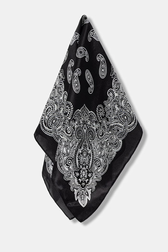 Answear.LAB eșarfă de mătase Unscripted Collection 123.flk negru WS26
