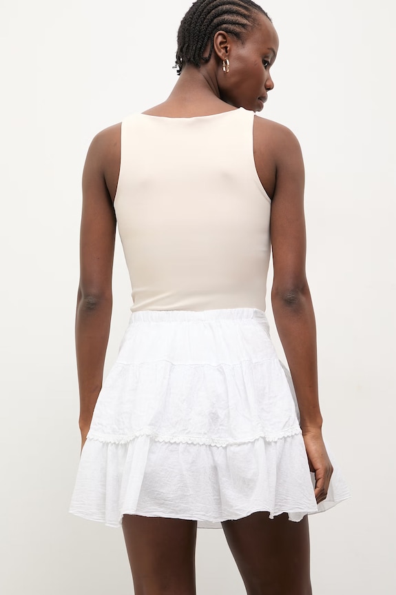Odzież Answear.LAB spódnica lniana GN7490.iak biały