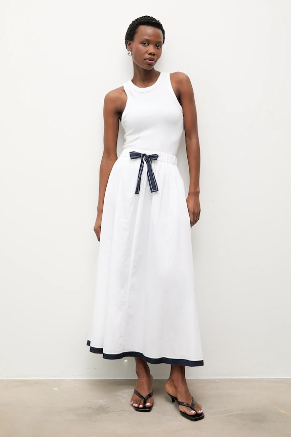 Βαμβακερή φούστα Answear.LAB casual λευκό m.08401.hak