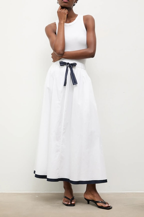 Βαμβακερή φούστα Answear.LAB m.08401.hak λευκό WS26