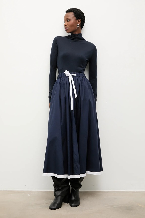 Βαμβακερή φούστα Answear.LAB m.08401.hak σκούρο μπλε WS26