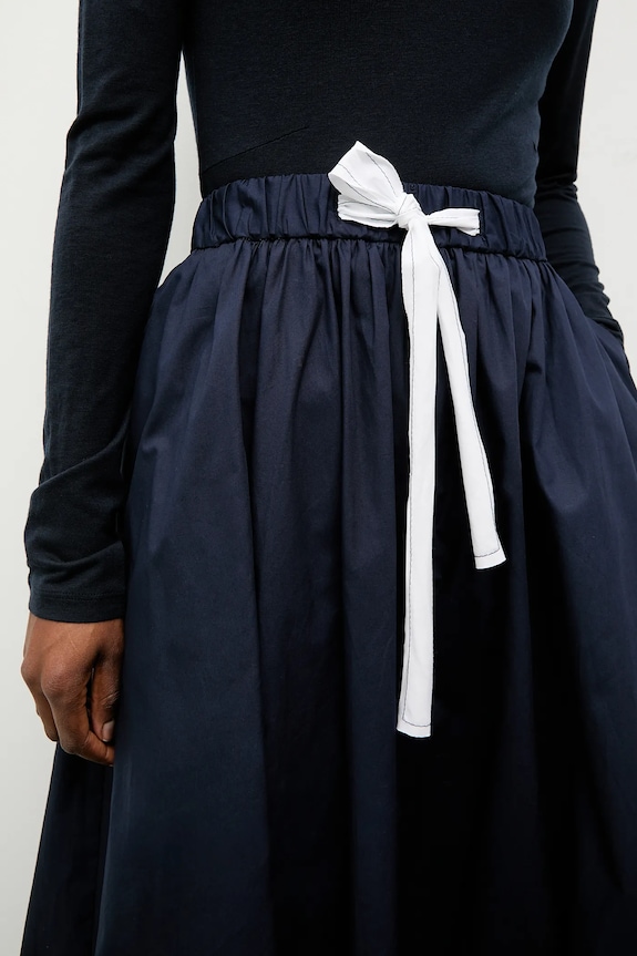 Βαμβακερή φούστα Answear.LAB σκούρο μπλε m.08401.hak