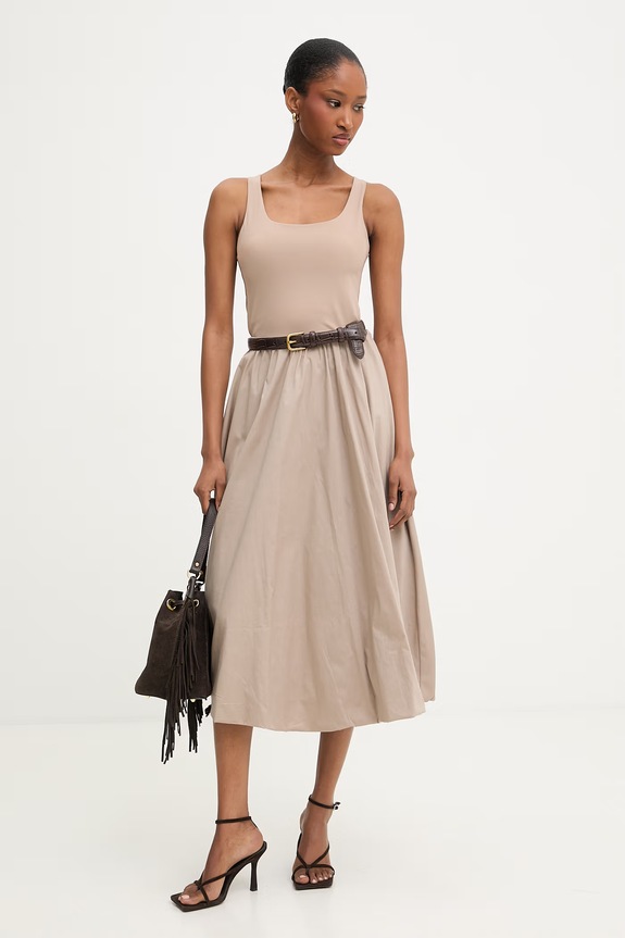 Answear.LAB spódnica bombka bawełniana 55069.isr beżowy WS26