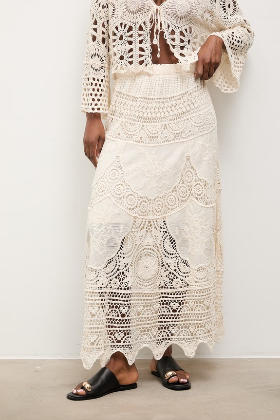 Βαμβακερή φούστα Answear.LAB LU5580.fak μπεζ WS26