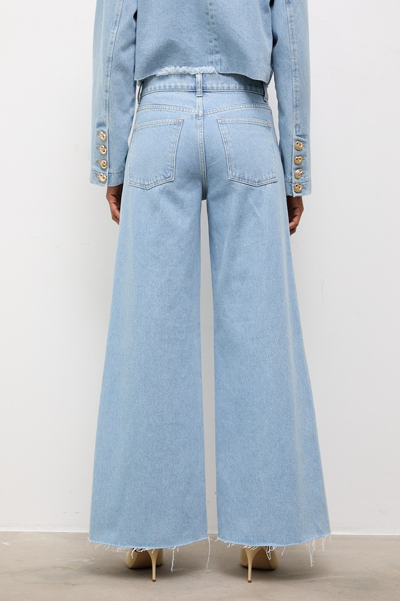 Odzież Answear.LAB jeansy wide leg damskie z kolekcji Unscripted PM1541.TOK niebieski