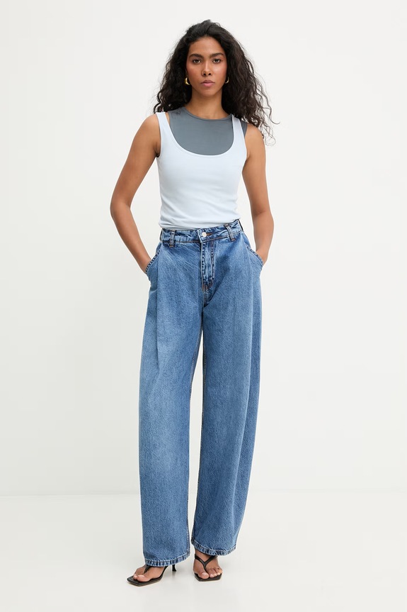 Answear.LAB jeansy wide leg damskie SNG.1002.tok niebieski WS26