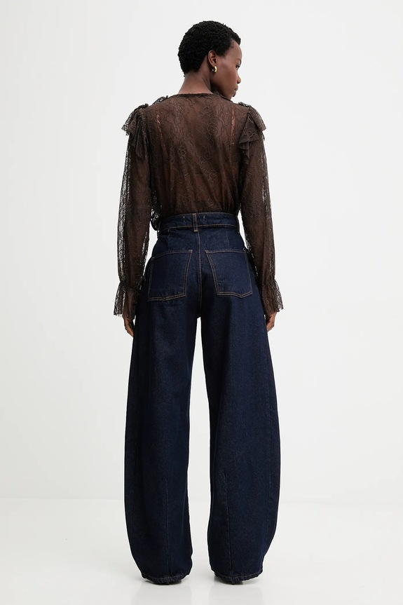 Odzież Answear.LAB jeansy wide leg damskie SNG.1002.tok granatowy