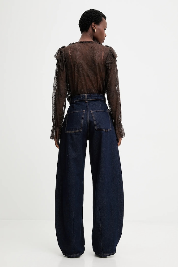 Odzież Answear.LAB jeansy wide leg damskie SNG.1002.tok granatowy