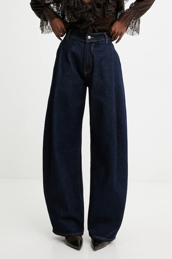 Answear.LAB jeansy wide leg damskie granatowy SNG.1002.tok
