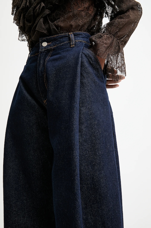 Answear.LAB jeansy wide leg damskie SNG.1002.tok granatowy
