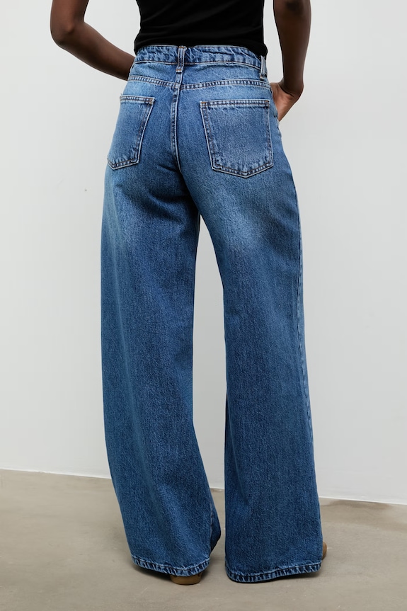 Odzież Answear.LAB jeansy wide leg damskie sng.zdn3.tok niebieski