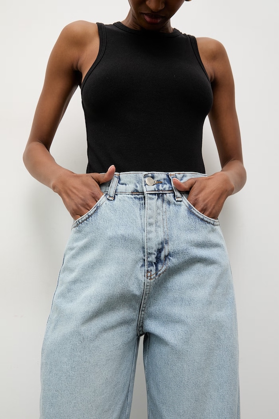 Answear.LAB jeansy mom fit damskie granatowy W-1744.tok
