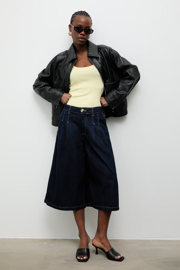 Answear.LAB rifle wide leg dámske 4540756.tok tmavomodrá WS26