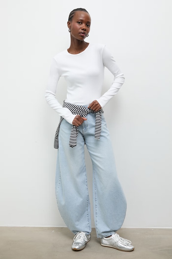 Answear.LAB rifle slouchy dámske 46674S6.tok modrá WS26